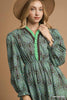Umgee - Dress - Two Tone Boho Print Long Sleeve - Brown Mint - Findlay Rowe Designs