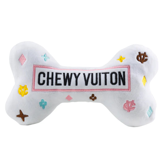 Chewy Vuiton Bone Toy - White - XL - Findlay Rowe Designs