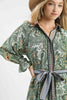 Umgee - Dress - Paisley Mixed Print Belted Midi Shirt - Olive