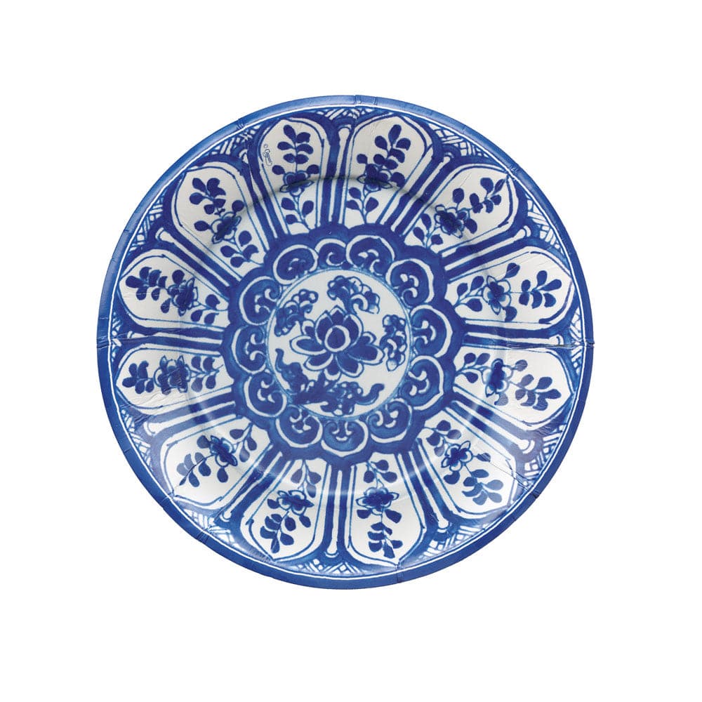 Caspari - Salad Dessert Plates - Indigo Garden Blue White - Findlay Rowe Designs