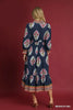 Umgee - Dress - Boho Floral Maxi Ruffle Collar  - Midnight Mix