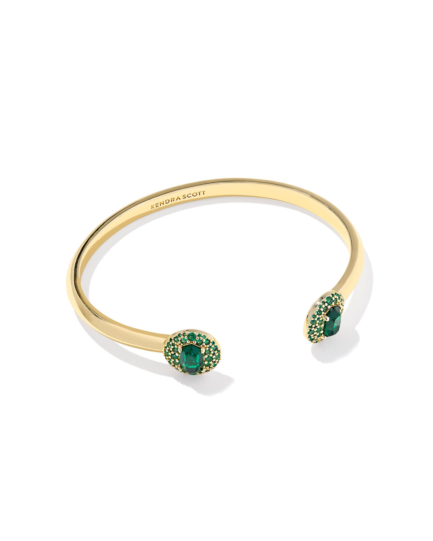 Kendra Scott - Bracelet - Bella Cuff Bracelet Gold Dark Green Crystal - Small Medium