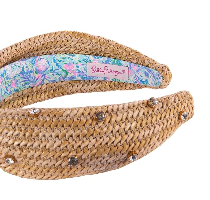Lilly Pulitzer -Knotted Headband, Raffia in Soleil It On Me - Findlay Rowe Designs