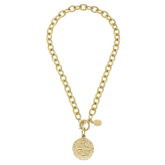 Susan Shaw - Necklace - Gold Coin Toggle - Findlay Rowe Designs