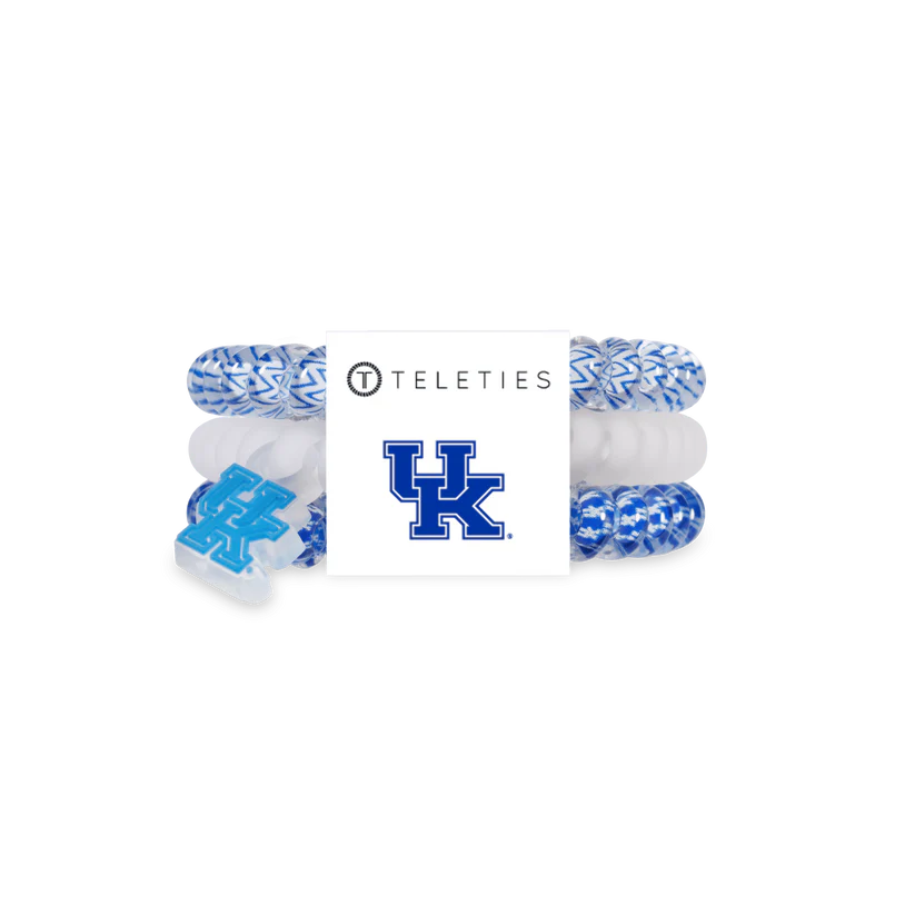 Teleties - Spiral Hair Ties - Kentucky Go Big Blue! - Small - Findlay Rowe Designs