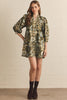 Entro - Dress - Mini - V-Neck Vintage Botanical - Olive - Findlay Rowe Designs