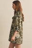 Entro - Dress - Mini - V-Neck Vintage Botanical - Olive - Findlay Rowe Designs