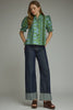 Entro - Top - Ruffle Neck Mixed Print - Olive - Findlay Rowe Designs