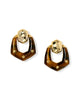 Kendra Scott - Earring - Embry Open Frame - Gold Dark Brown Hawk's Eye - Findlay Rowe Designs