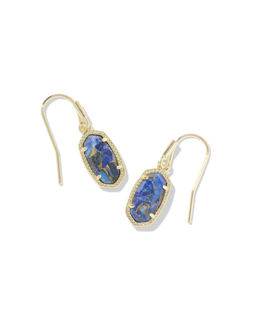 Kendra Scott - Earring - Lee Drop - Gold Bronze Veined Blue Lapis - Findlay Rowe Designs
