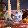 Taper Candleholders - Blue and White Turkey - Set of 2 - Findlay Rowe Designs