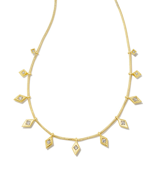 Kendra Scott- KINSLEY STRAND NECKLACE GOLD WHITE CZ