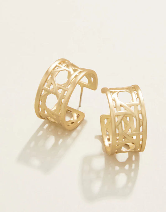 Spartina - Earrings - Cane Midi Hoop Earrings Gold - Findlay Rowe Designs