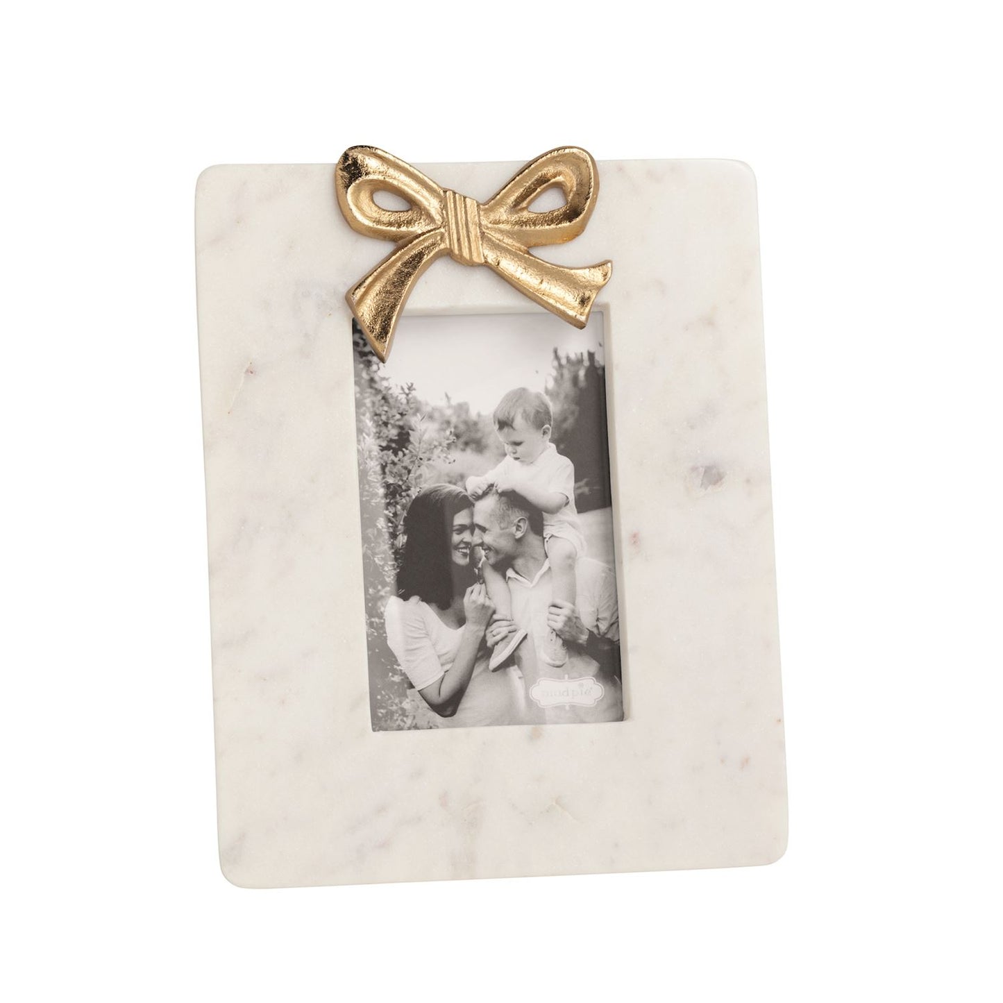 Mud Pie - 4x6 or 5x7 Frame - Marble Gold Bow - Findlay Rowe Designs