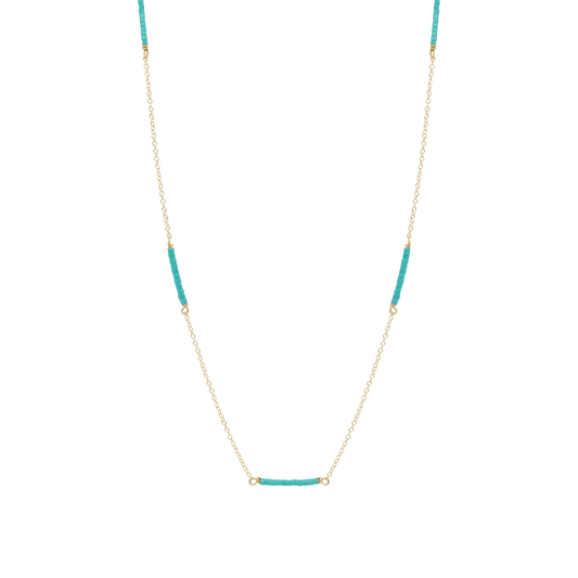 15" Choker Simplicity Chain Gold - Hope Bliss - Turquoise