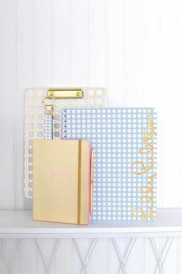 Lilly Pulitzer - Large Notebook in Frenchie Blue Caning - Findlay Rowe Designs