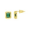 Sahira - Earrings - Clementine Emerald Bezel Studs - 10mm - Findlay Rowe Designs