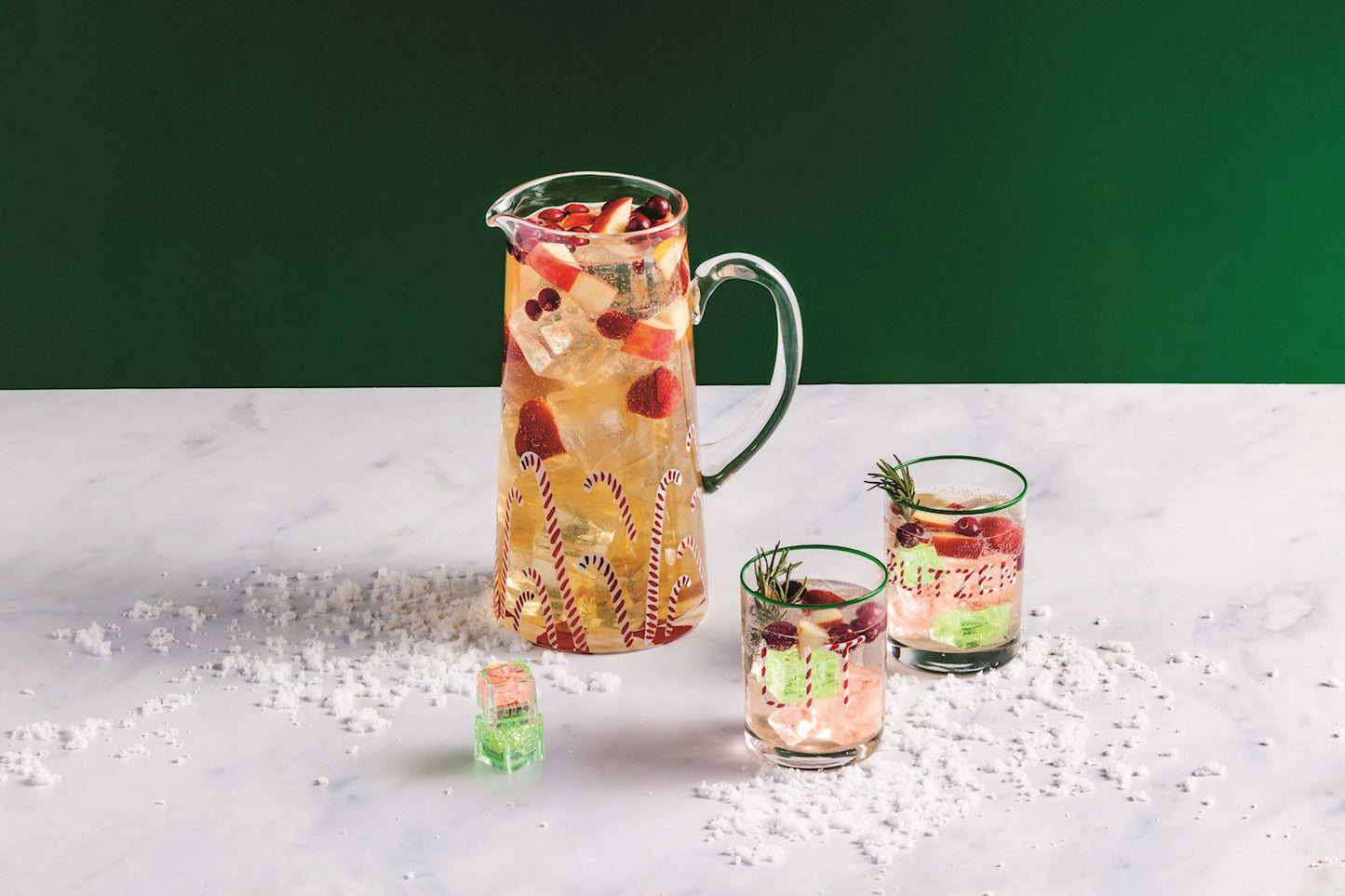 Mud Pie - Glass Pitcher - Candy Cane