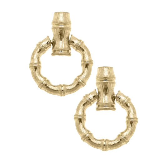 Earring - Pippa Bamboo Horsebit - Shiny Gold - Findlay Rowe Designs