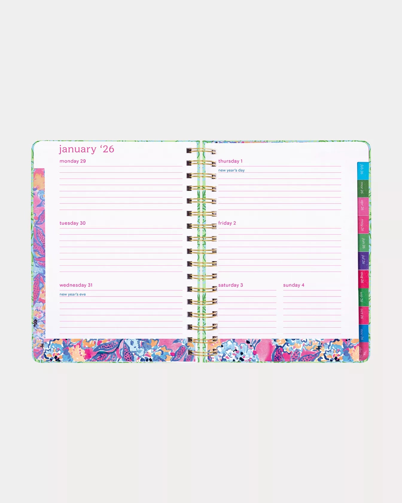 Lilly Pulitzer - 17 Month Large Agenda 2025-2026 - Cool Mint Catchin Rays - Findlay Rowe Designs