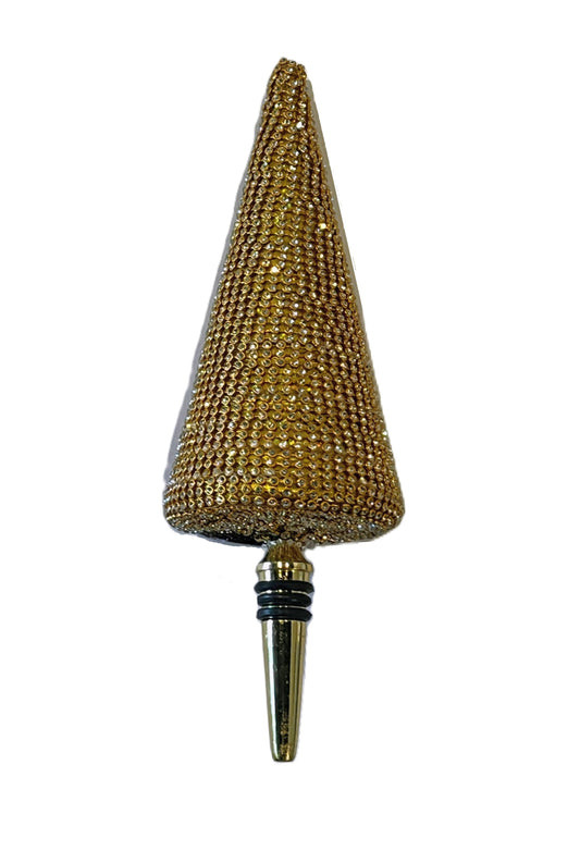 Bottle Stopper - Beaded Tree - Gold