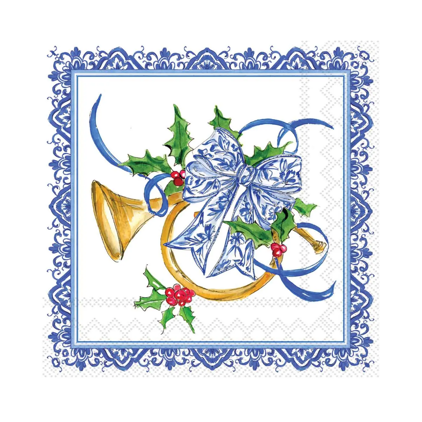 Rosanne Beck - Cocktail Napkins - Blue Angels Horn - Findlay Rowe Designs