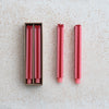Candle - Taper - Gift Package Shape - Set of 2 - Pink Red