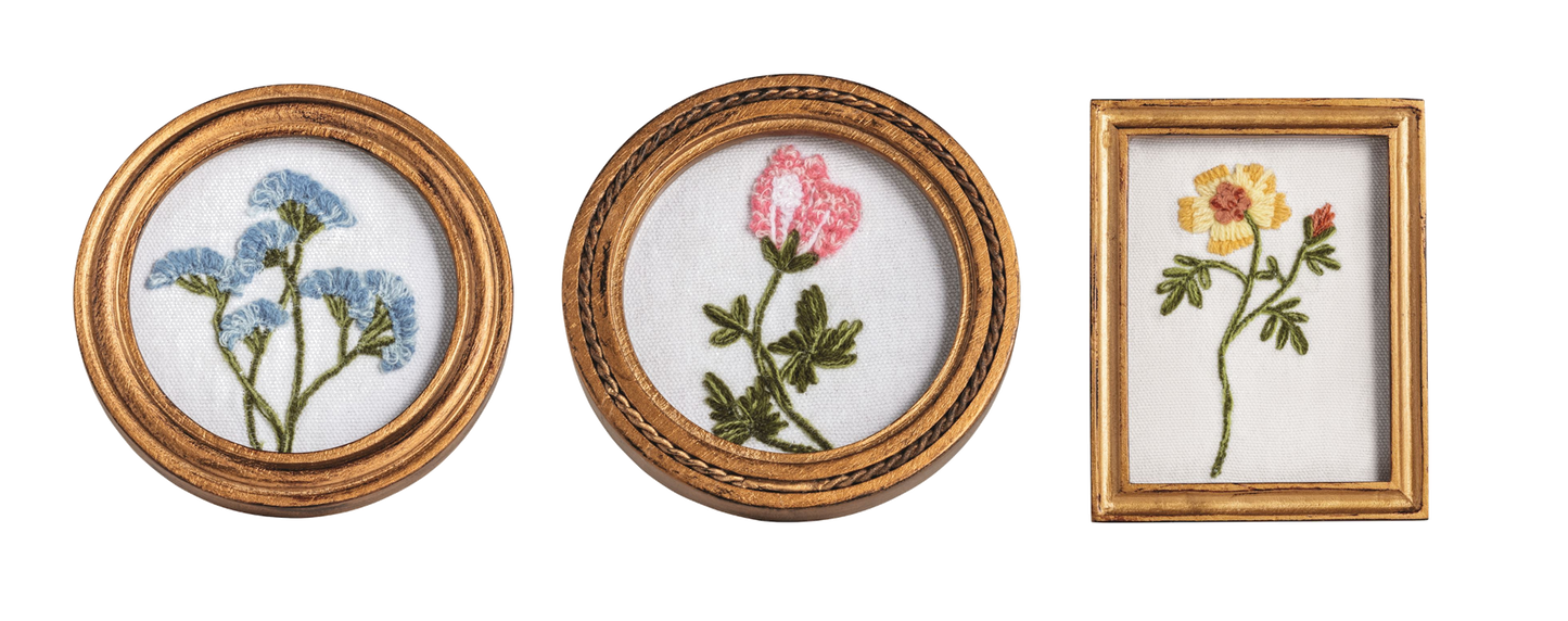 Mud Pie - Framed Floral - Embroidered - Findlay Rowe Designs