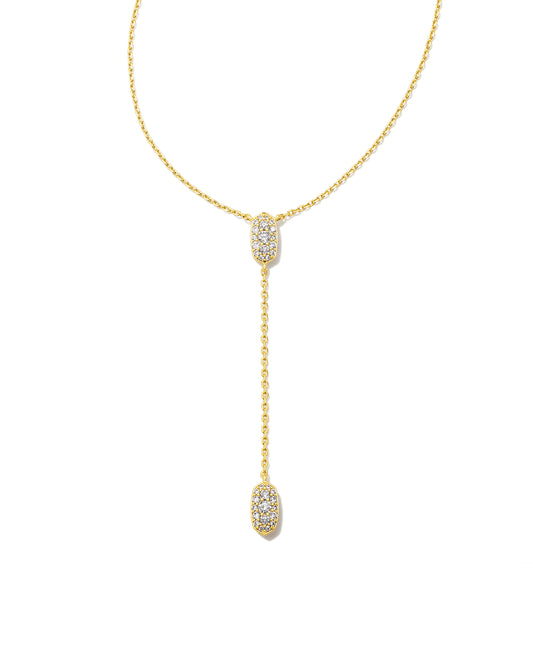 Kendra Scott - Grayson Y Necklace  - Gold White CZ - Findlay Rowe Designs