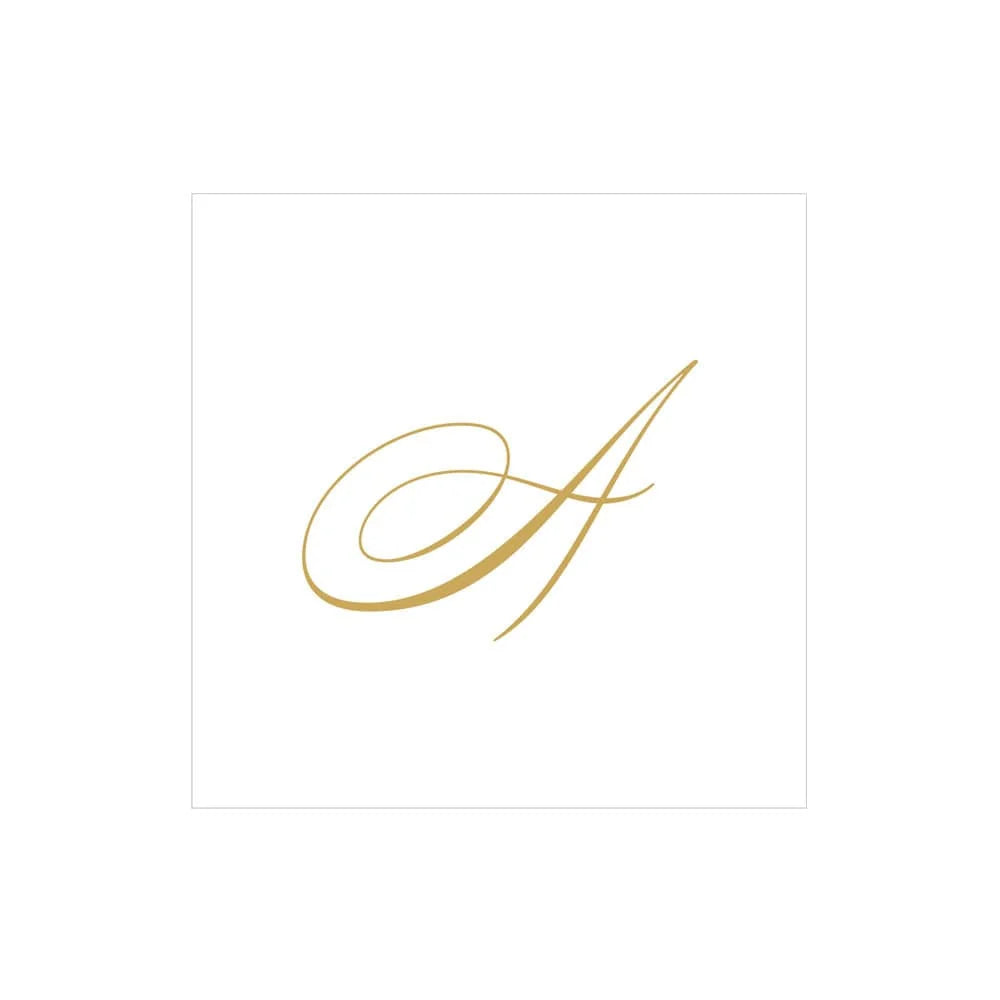 Caspari - Cocktail Napkins - White Pearl Initial Paper Linen - Box of 30 - Findlay Rowe Designs