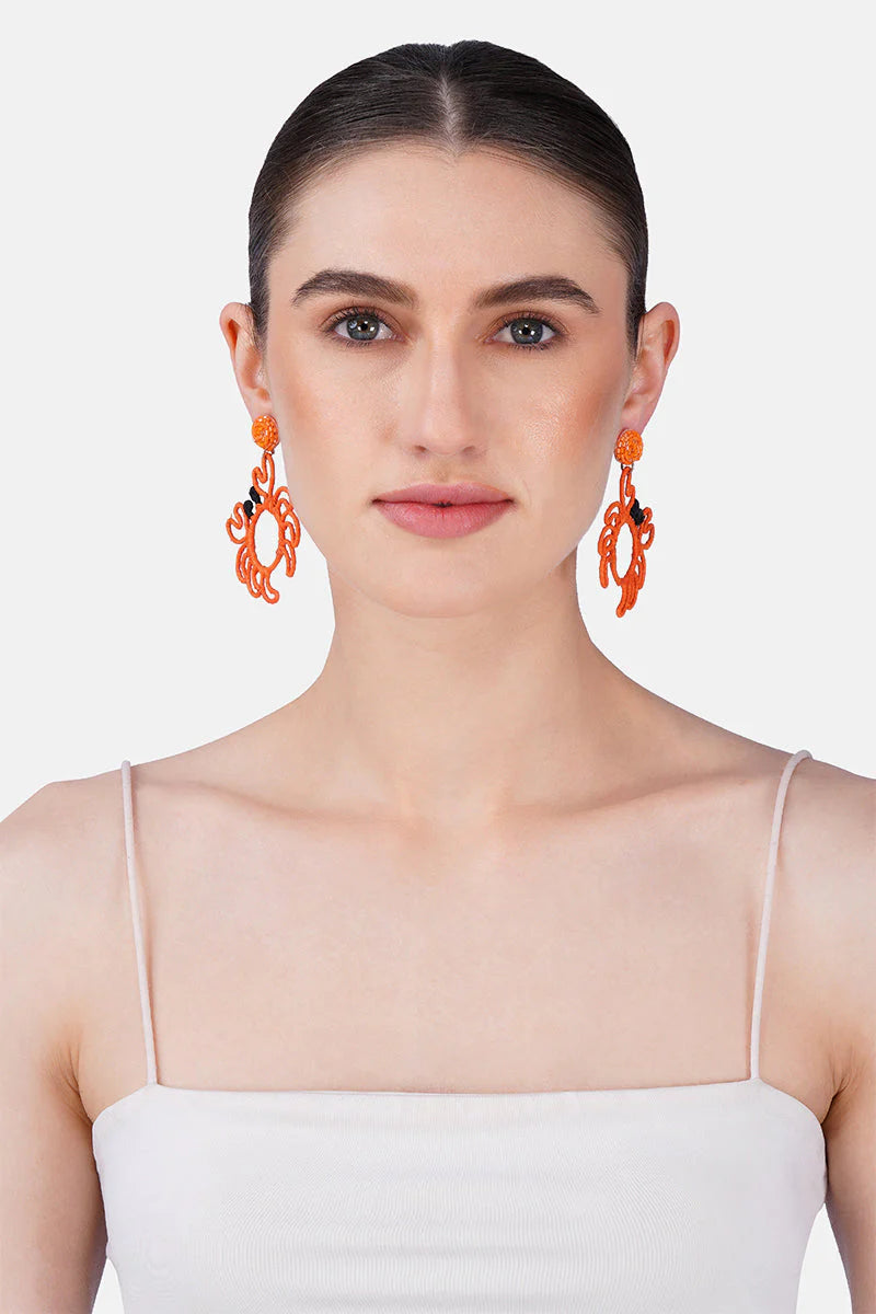 America and Beyond - Earrings - Coastal Crabby Chic Hand-Beaded