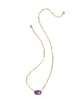 Kendra Scott - Necklace - Elisa Enamel Frame Gold Paperclip - Gold Purple Mother Of Pearl - Findlay Rowe Designs