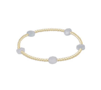 Enewton - Admire Small Gem 2mm Gold Bracelet - Aquamarine - Findlay Rowe Designs