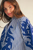 Jodifil - Top - 3/4 Sleeve Baroque - Blue Stripe - Findlay Rowe Designs