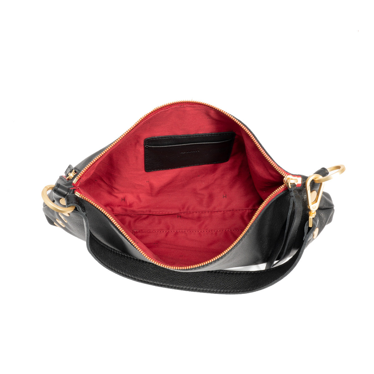 Hammitt - Kyle Medium Black Brushed Gold - Red Zip - Findlay Rowe Designs