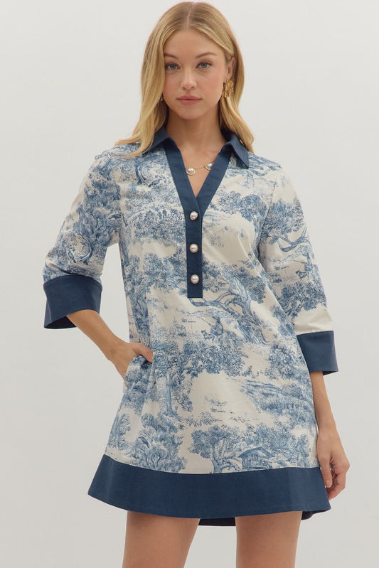 Entro - Dress - Toile Mini - Navy