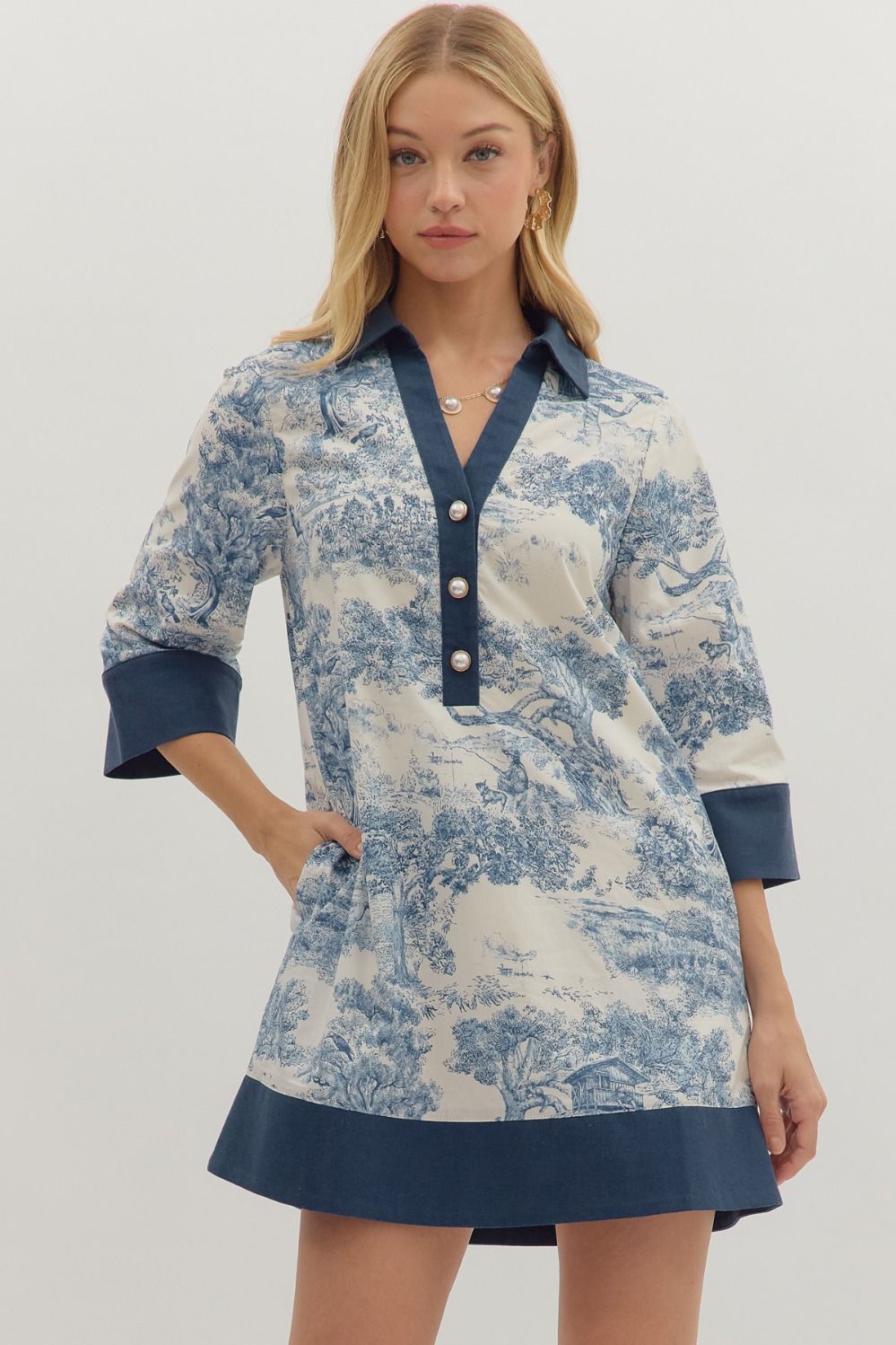 Entro - Dress - Toile Mini - Navy