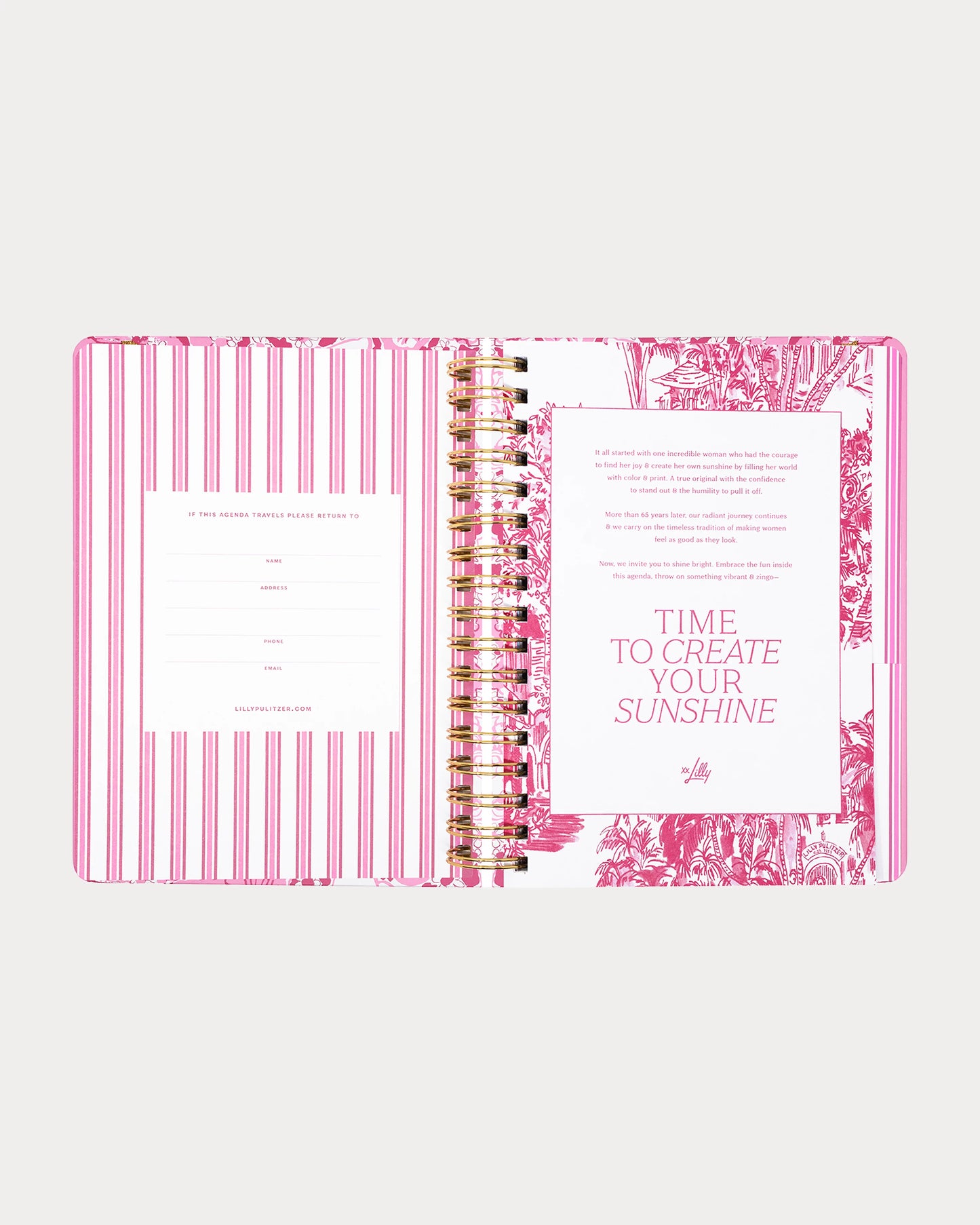 Lilly Pulitzer - Large 17 Month Agenda 2026-2027 -   Conch Shell Pink Burst of Joy