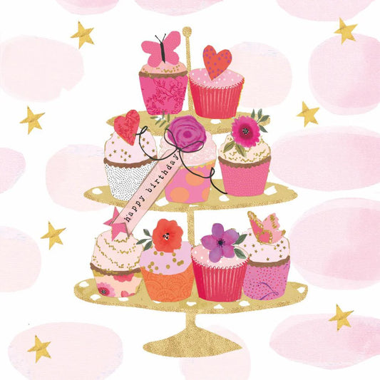 Cocktail Napkin - Happy Cupcakes