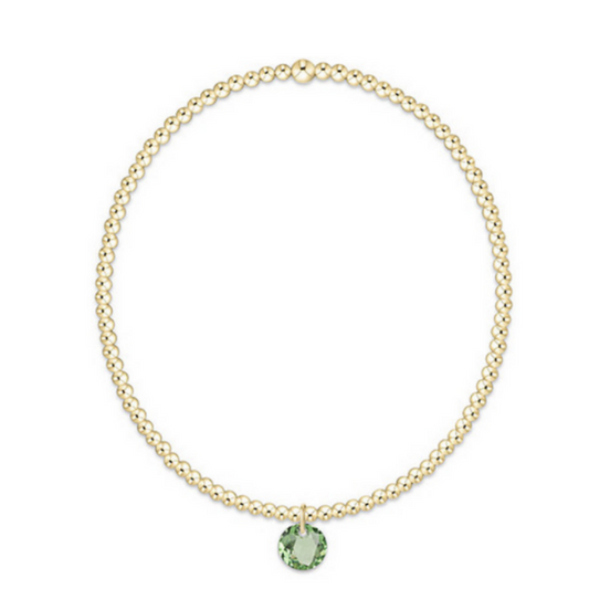 Enewton - Classic Gold 2mm Bracelet - Reflection Small Charm - August - Findlay Rowe Designs