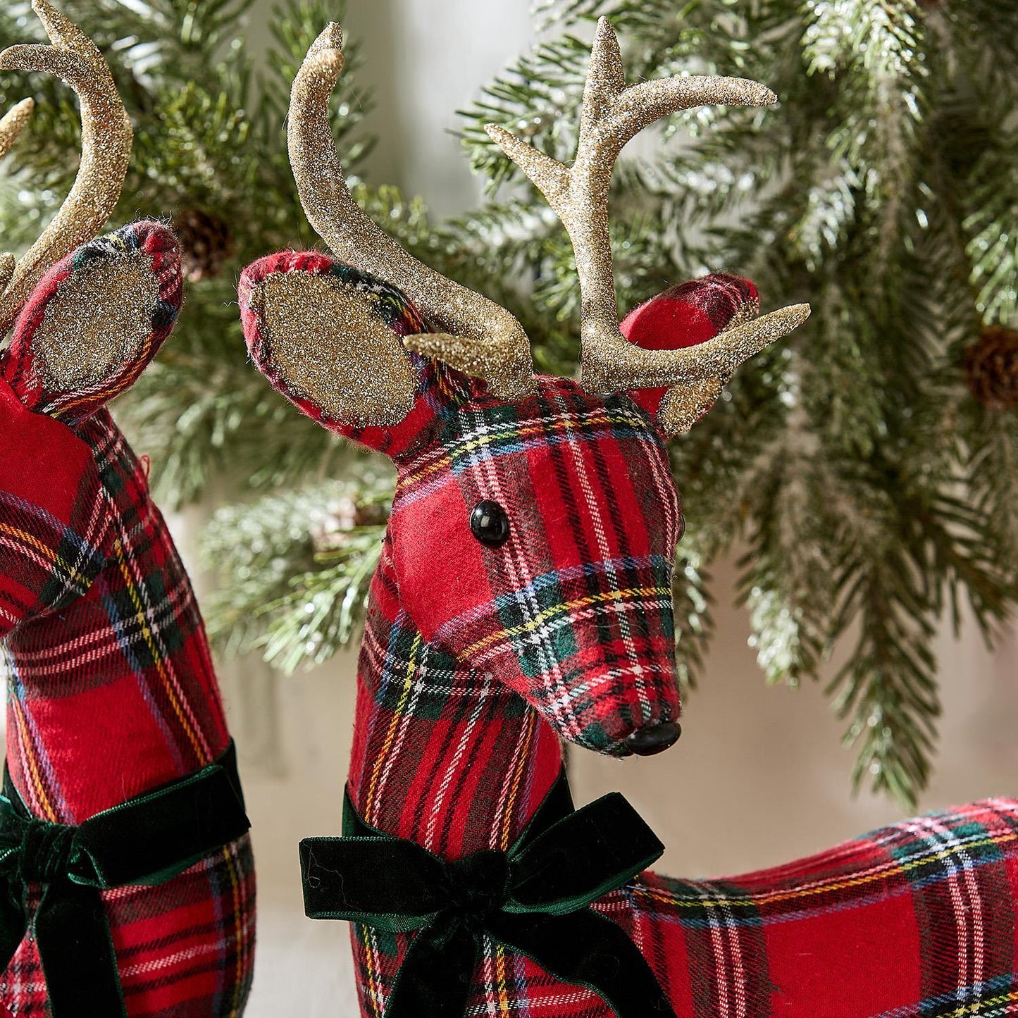 Tartan Deer with Velvet Bow - Findlay Rowe Designs