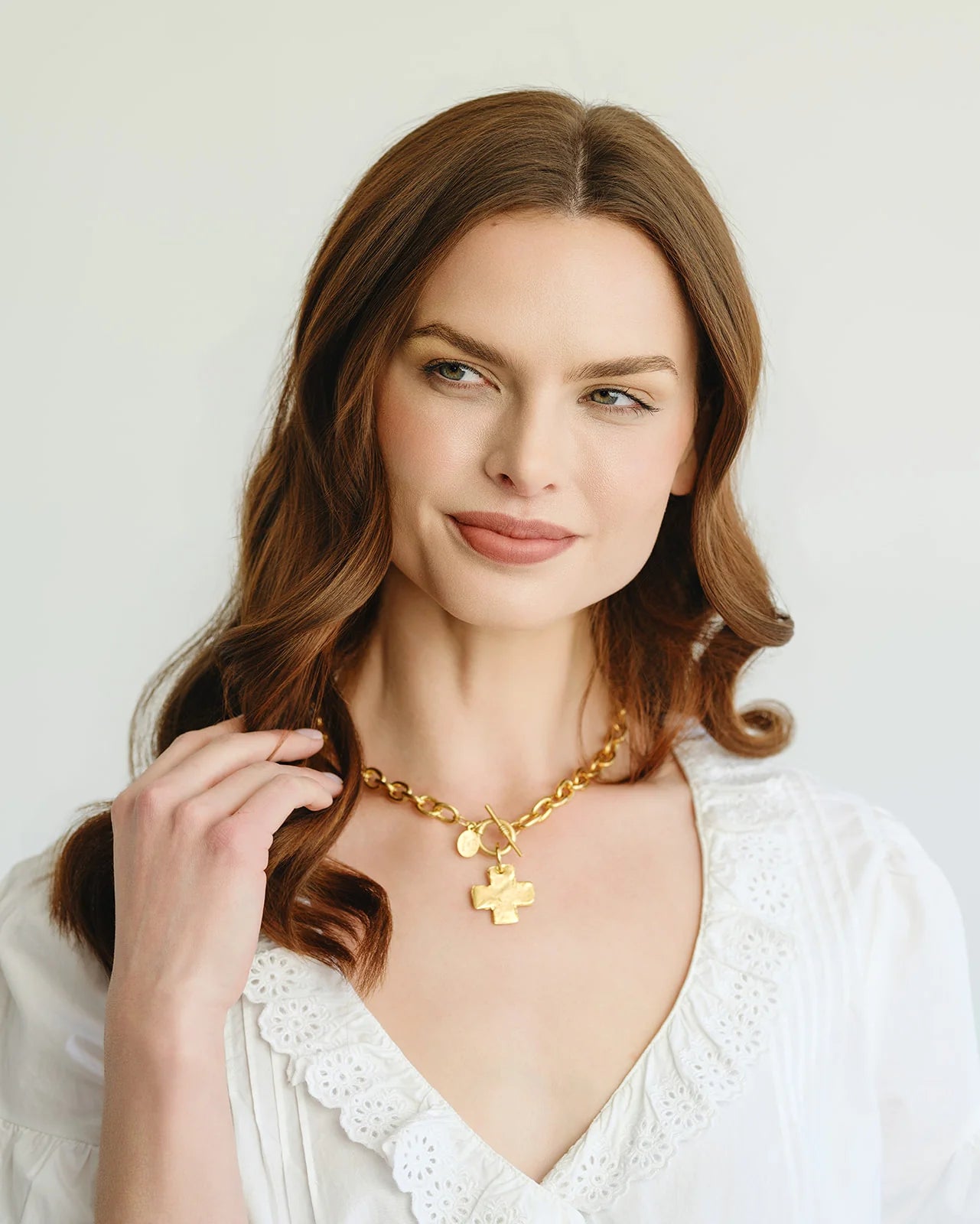 Susan Shaw - Necklace - Cross Toggle Necklace - Gold - Findlay Rowe Designs