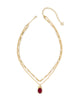 Kendra Scott - Necklace - Daphne Bow Multi Strand - Gold Dark Burgundy Illusion