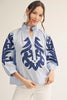 Jodifil - Top - Baroque Applique - Blue - Findlay Rowe Designs
