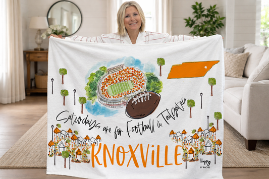 Happy by Rachel - Fleece Blanket - Knoxville Saturdays Game Day - Findlay Rowe Designs