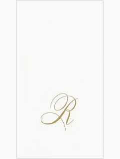 Caspari - Guest Towel Napkin - White Pearl-Paper Linen Napkin - Monogram - Findlay Rowe Designs
