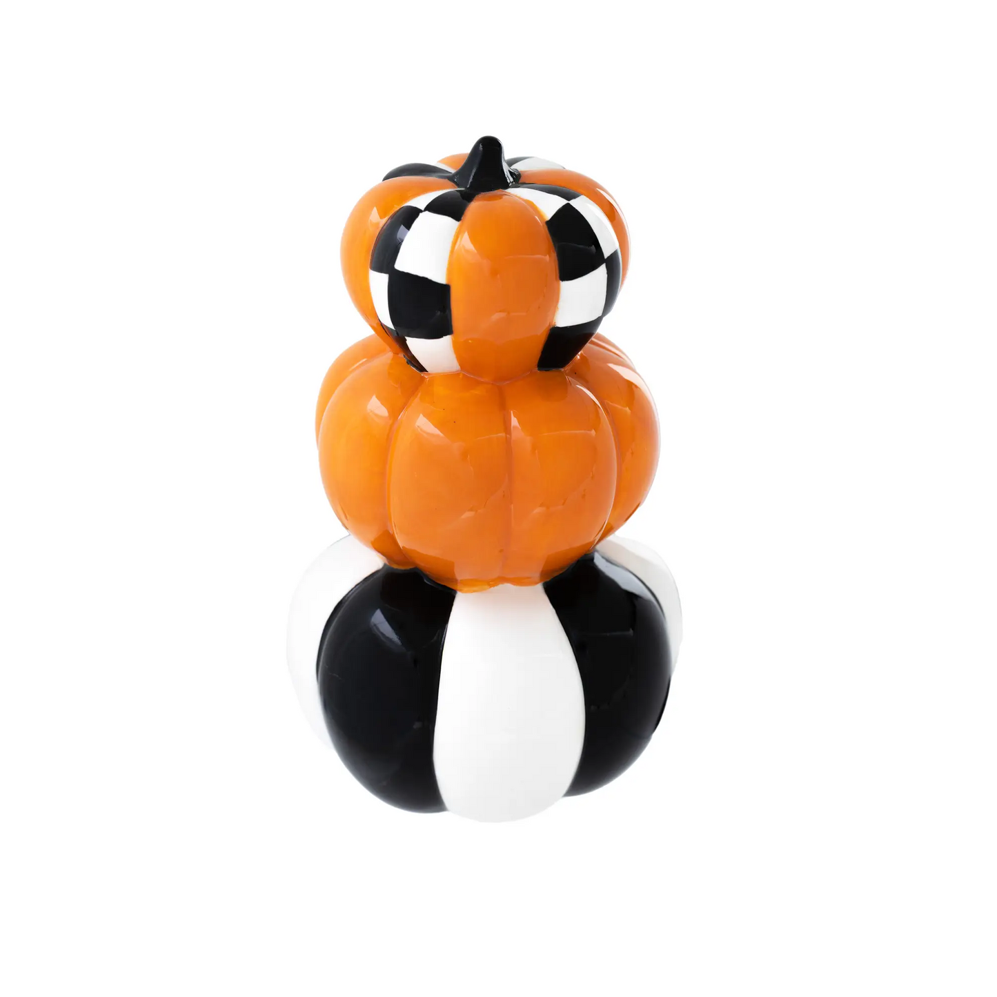 Tri-Stack Pumpkin - Halloween Check - 8.75in - Findlay Rowe Designs