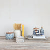 Bowl - Hand-Painted Stoneware - 4in Blue Cream - Findlay Rowe Designs
