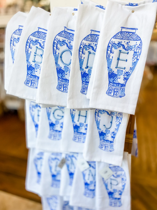Towel - Initial Ginger Jar Guest - Findlay Rowe Designs