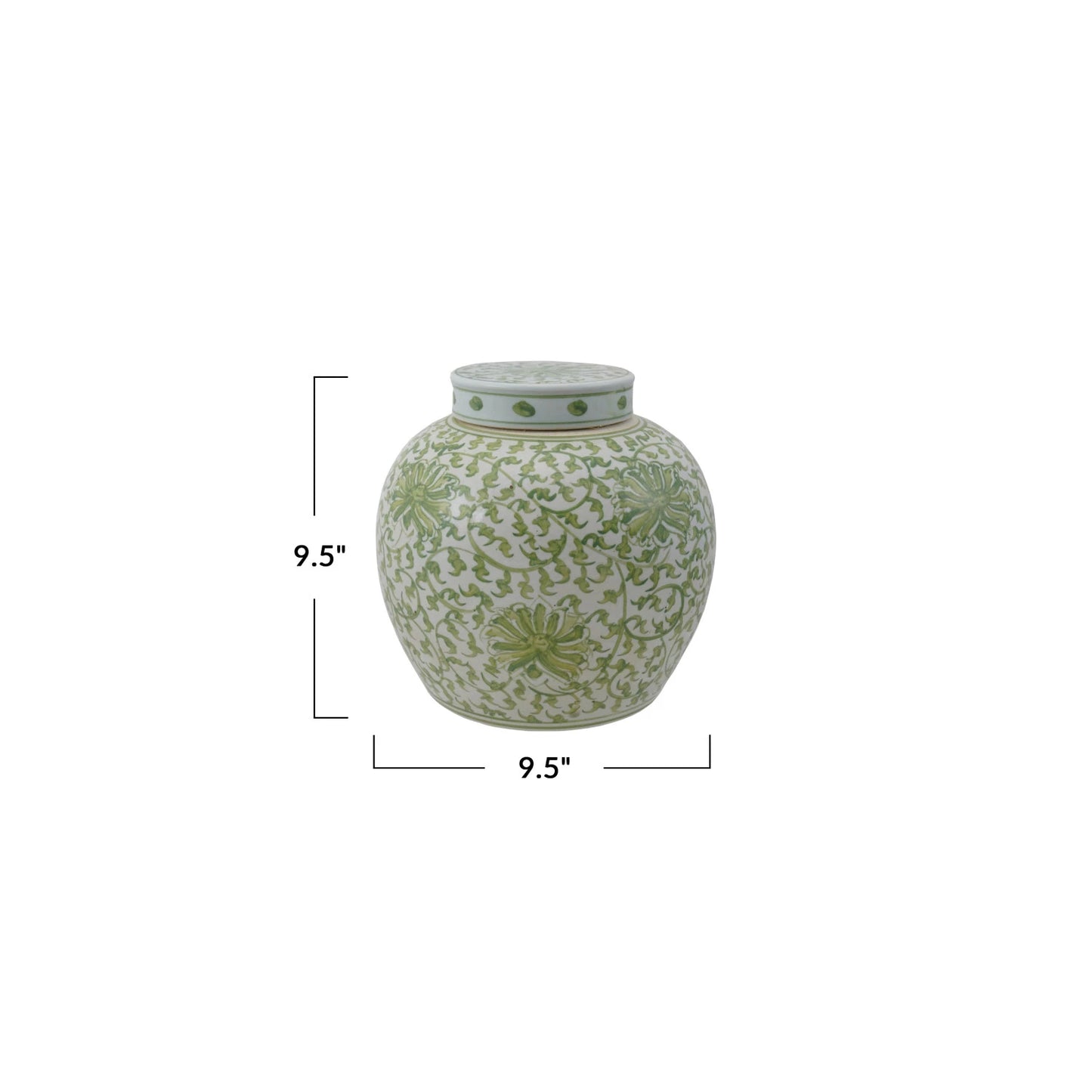 Ginger Jar - 9.5in - Green